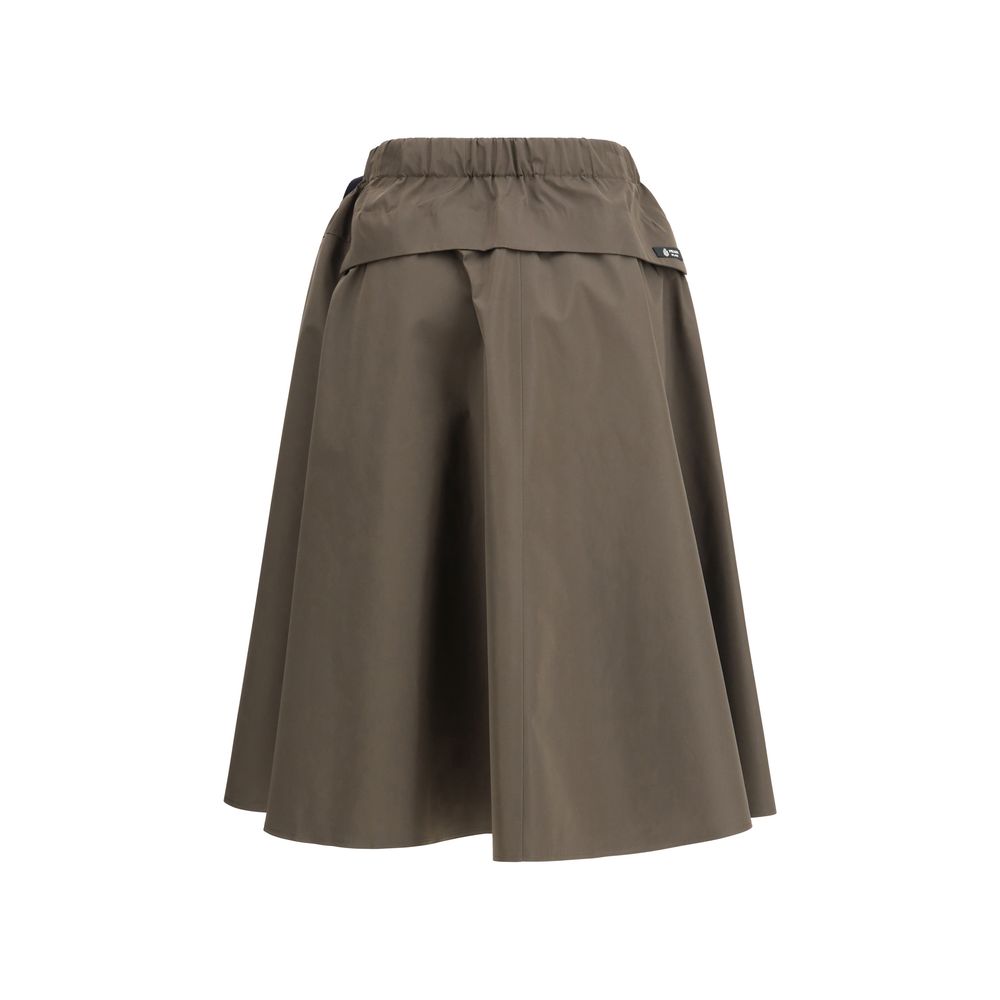 Prada Bicolor Recycled Polyester Midi Skirt - Exquisite Elegance