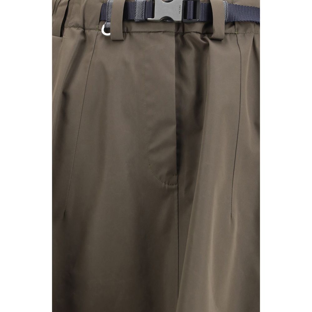 Prada Bicolor Recycled Polyester Midi Skirt - Exquisite Elegance