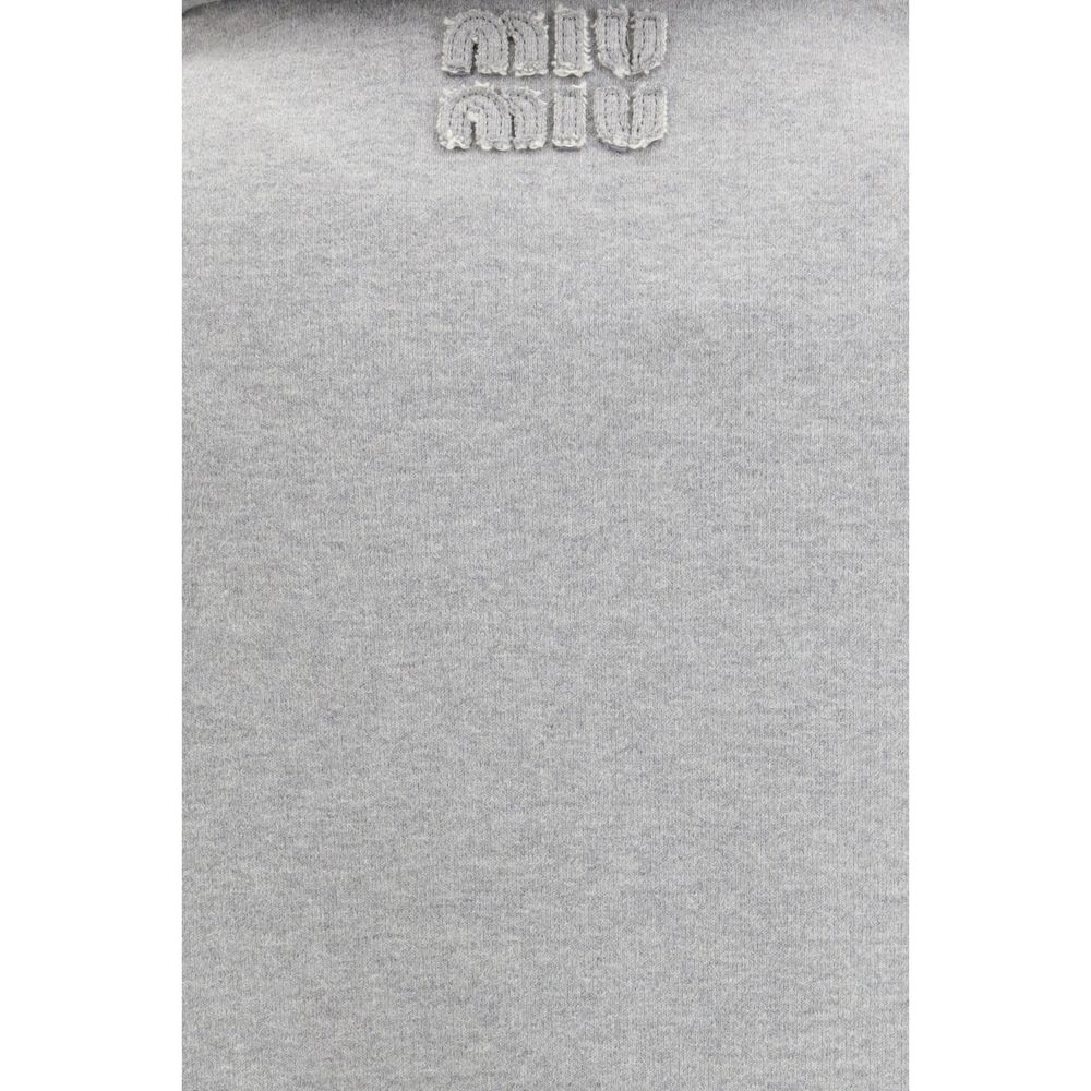 Miu Miu Gray Cotton Sweatshirt - Elegant Sporty Luxe Design