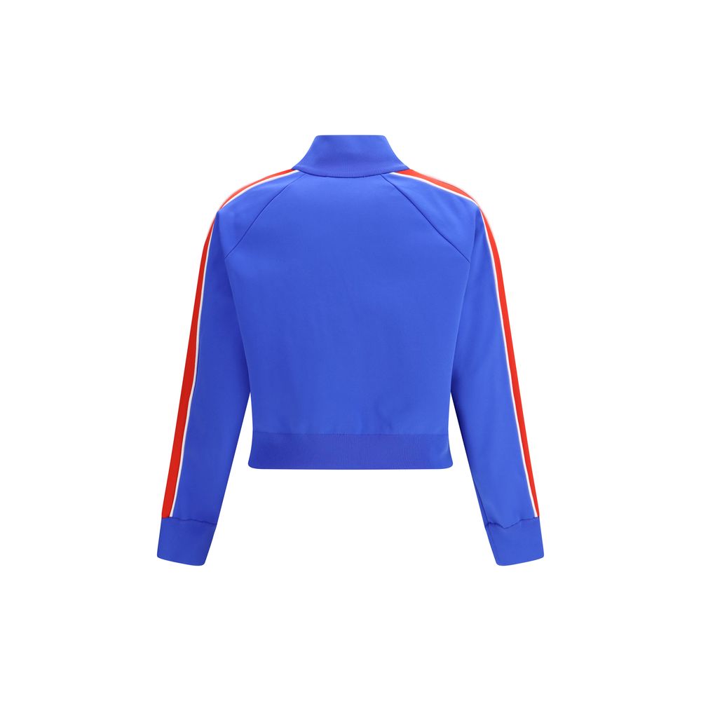 Elevate your wardrobe with the Miu Miu Blue Polyamide Sweatshirt, a luxurious blend of comfort and style, perfect for any sophisticated occasion.