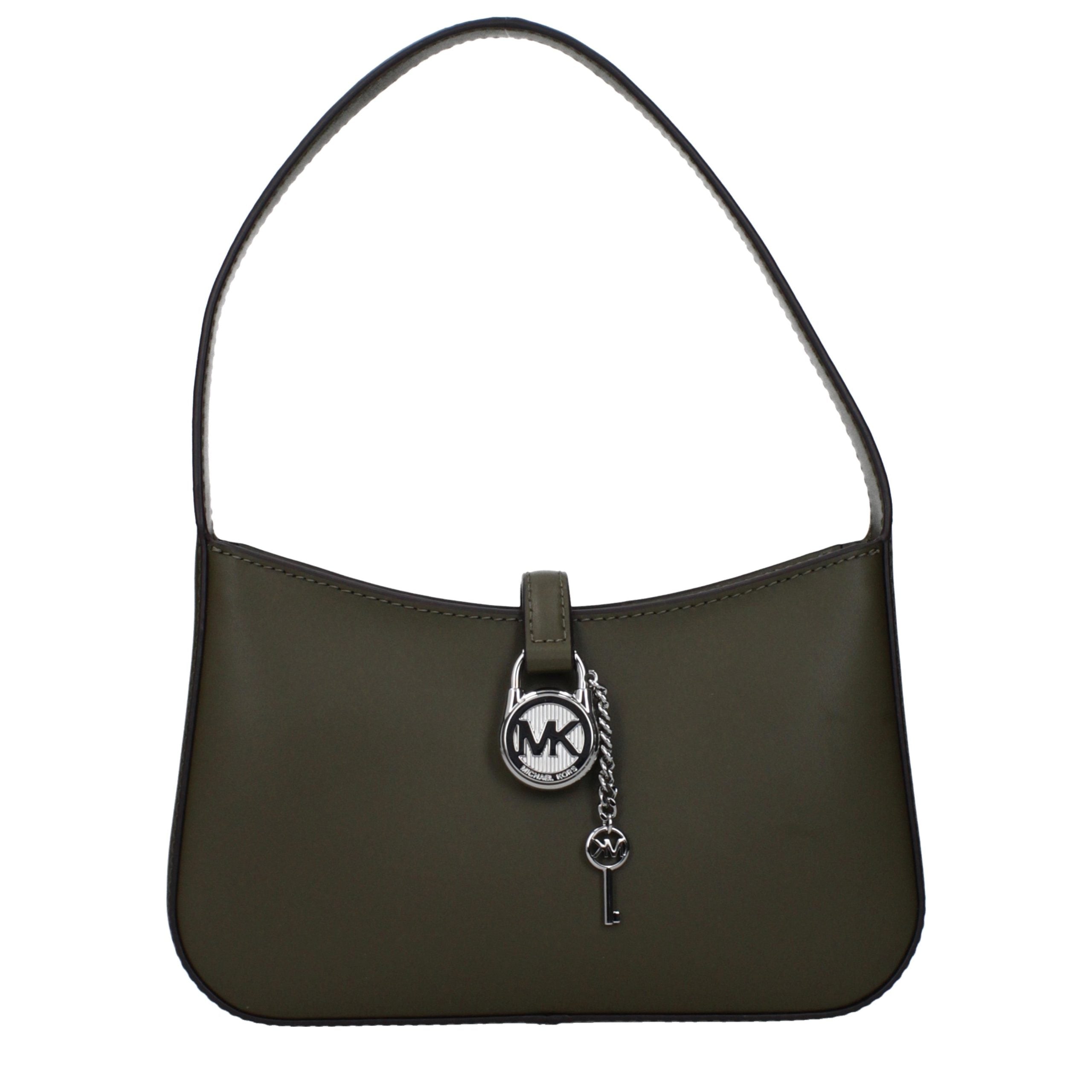 Indulge in the exquisite Michael Kors Green Leather Handbag, a timeless luxury crafted from premium leather, embodying sophistication and versatile elegance for the discerning individual.