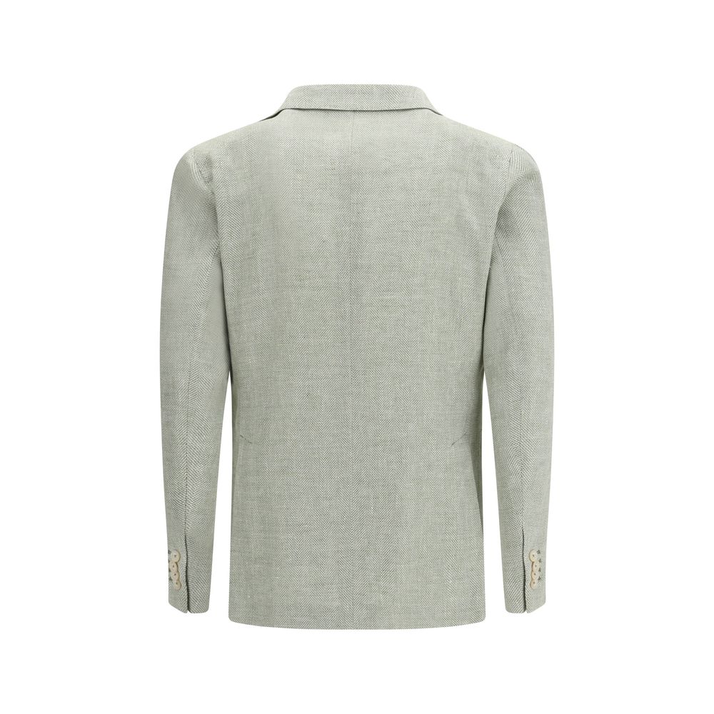 Elevate your style with the Tagliatore Bicolor Linen Blazer, a luxurious blend of linen and cotton, perfect for the discerning individual seeking timeless elegance.
