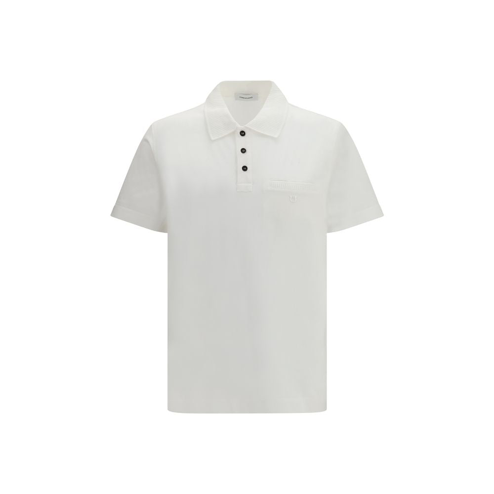Indulge in the Ferragamo White Cotton Polo Shirt, a symbol of timeless elegance and exquisite craftsmanship, perfect for elevating your sophisticated wardrobe.