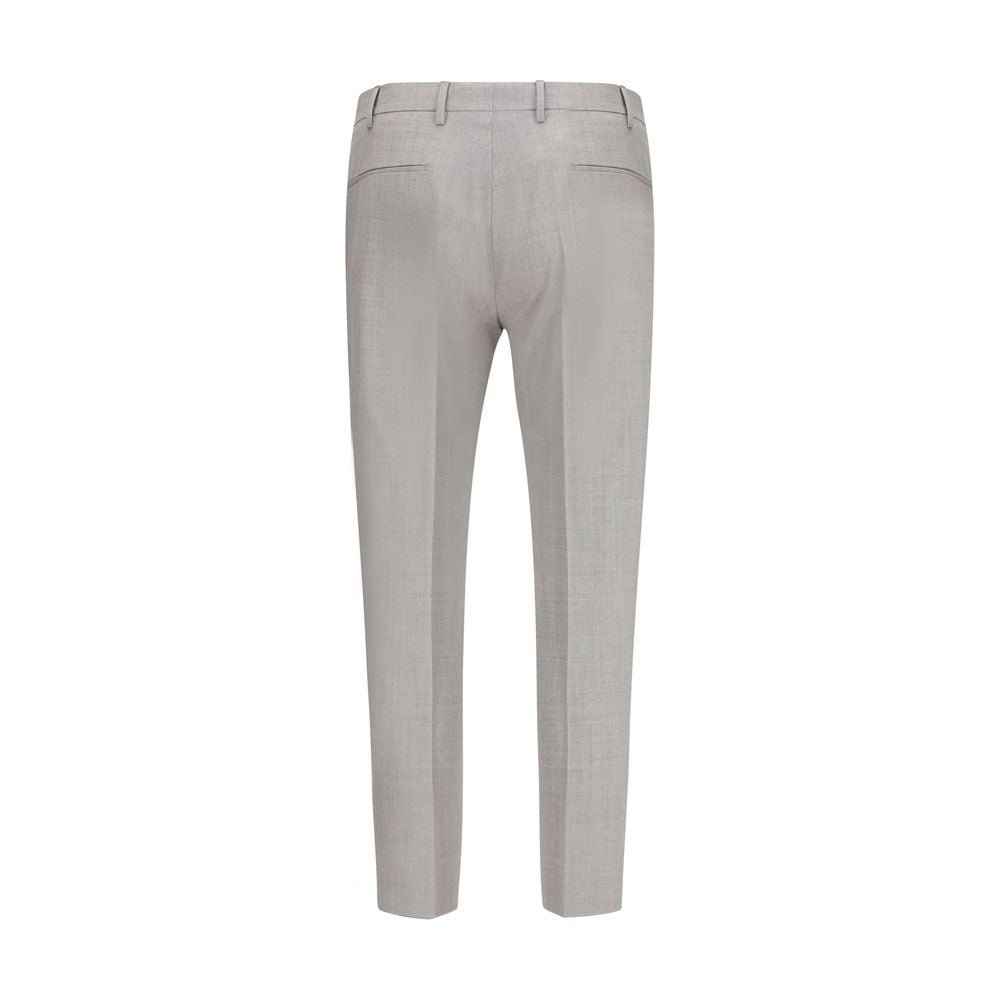 Elevate your wardrobe with PT Torino Gray Wool Oves Aries Dress Pants, crafted from luxurious fleece wool for timeless sophistication and effortless elegance.