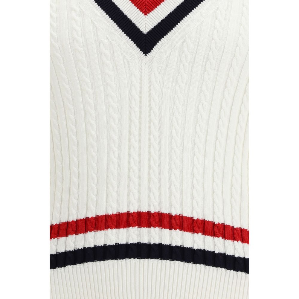 Thom Browne White Cotton Sweater - Exquisite Luxury Redefined