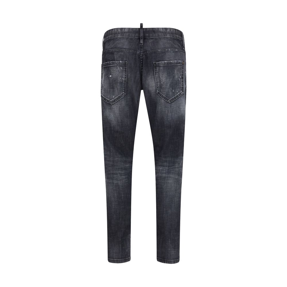 Dsquared² Black Cotton Slim Fit Jeans - Luxurious Denim Elegance