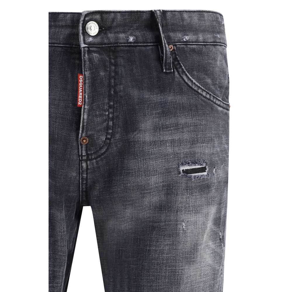 Dsquared² Black Cotton Slim Fit Jeans - Luxurious Denim Elegance
