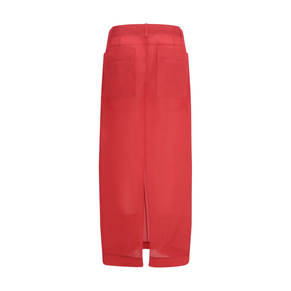 Indulge in the Khaite Multicolor Silk Midi Skirt, a masterpiece of silk organza from SS25, embodying exquisite craftsmanship and modern elegance for every occasion.