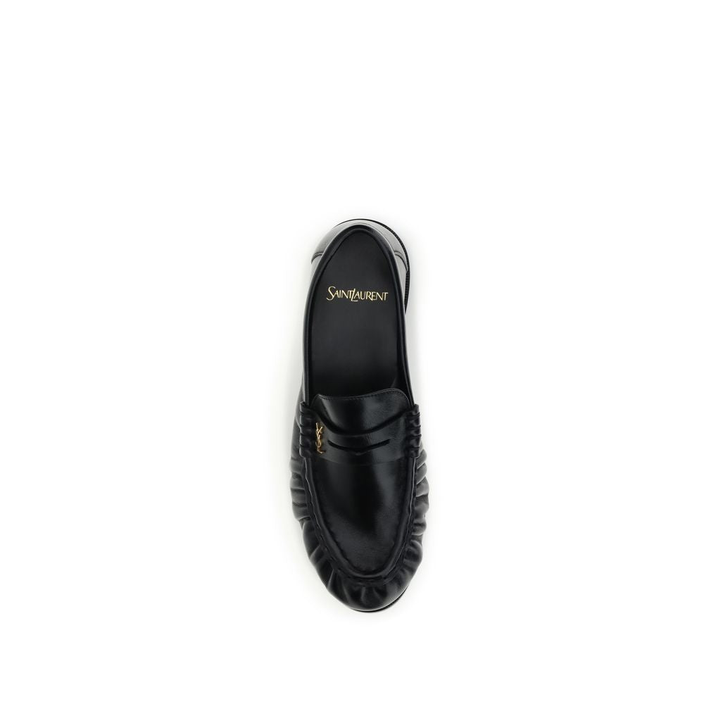 Saint Laurent Slip-On Loafers - Timeless Luxury in Black Lamb Leather