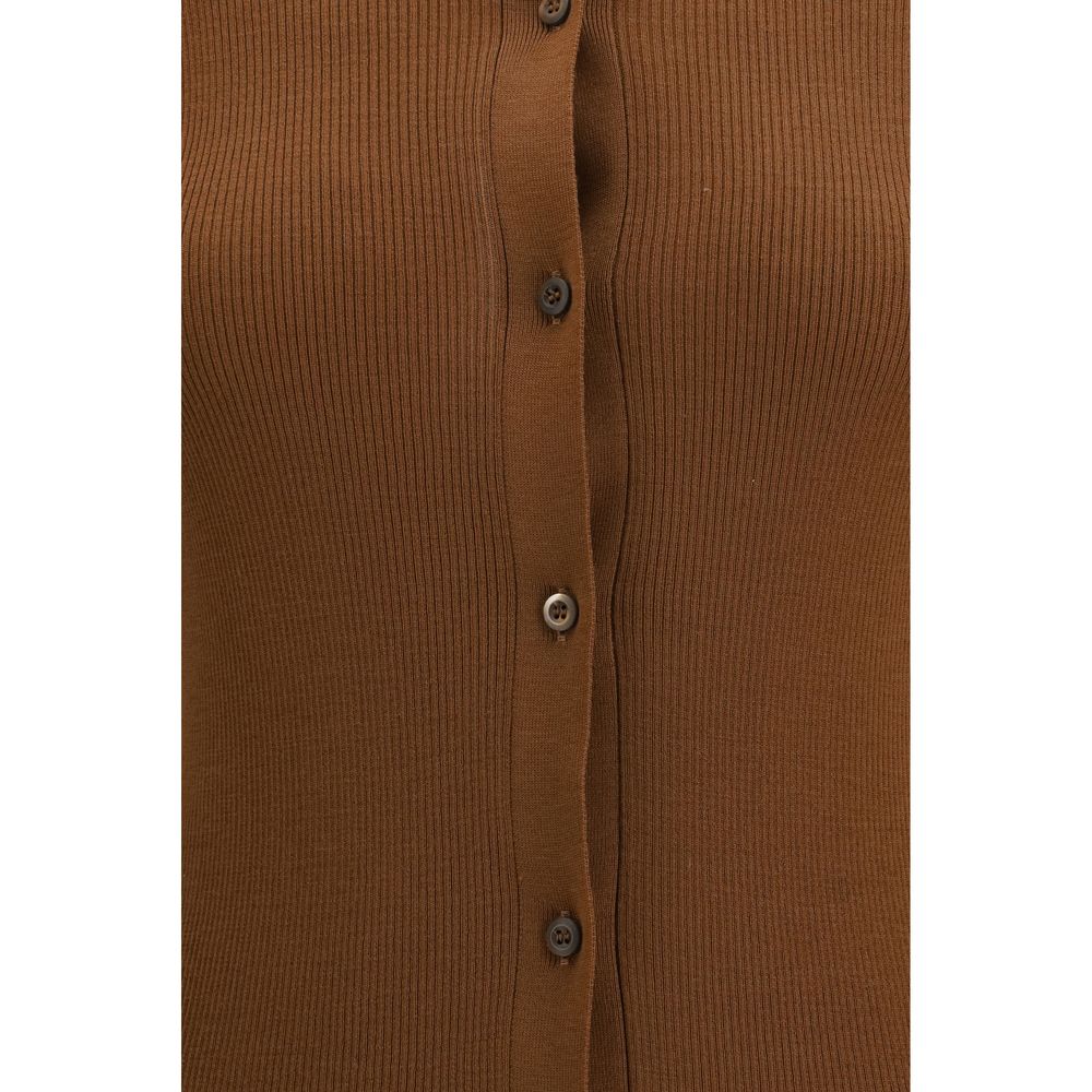 Prada Brown Fleece Wool Cardigan - Luxurious Comfort and Style