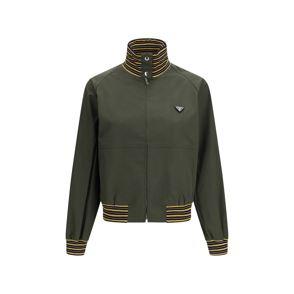 Elevate your wardrobe with the Prada Bicolor Polyester Bomber, a luxurious blend of style and sophistication from the SS26 collection, perfect for discerning individuals.