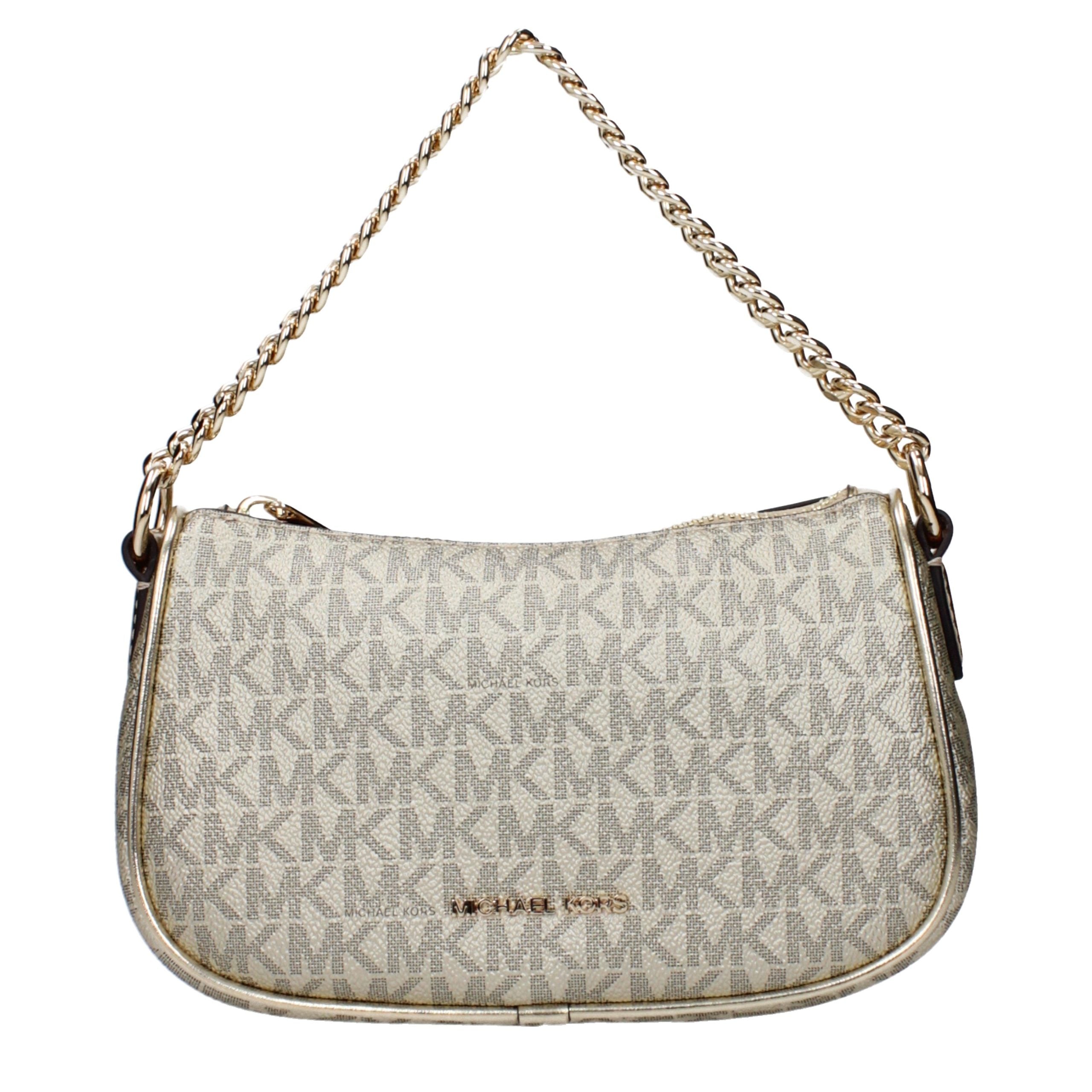 Elevate your elegance with the Michael Kors Gold Fabric Handbag, a masterpiece of opulent design and exquisite craftsmanship, perfect for any sophisticated occasion.