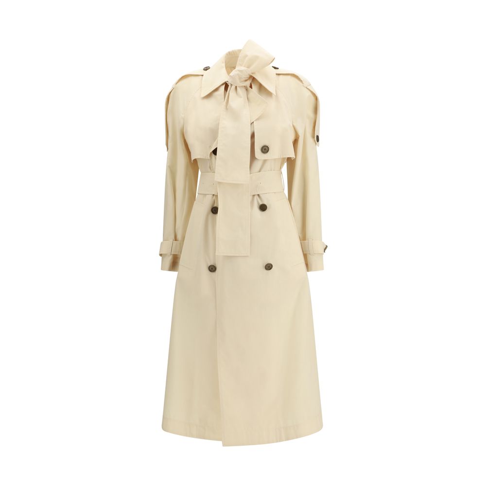 Burberry Beige Polyester Trench Coat – Timeless Couture Elegance