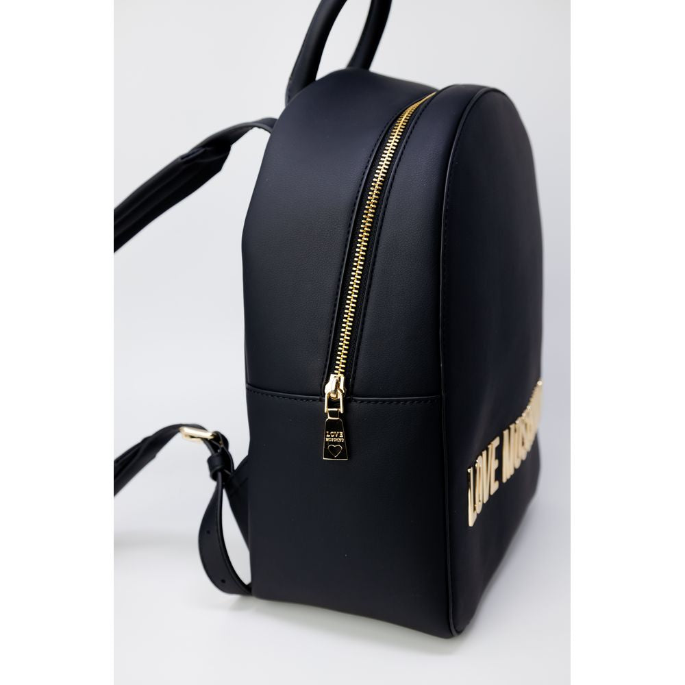 Discover the Love Moschino Black Polyethylene Backpack, a fusion of eco-leather luxury and minimalist design, perfect for elevating your everyday elegance.