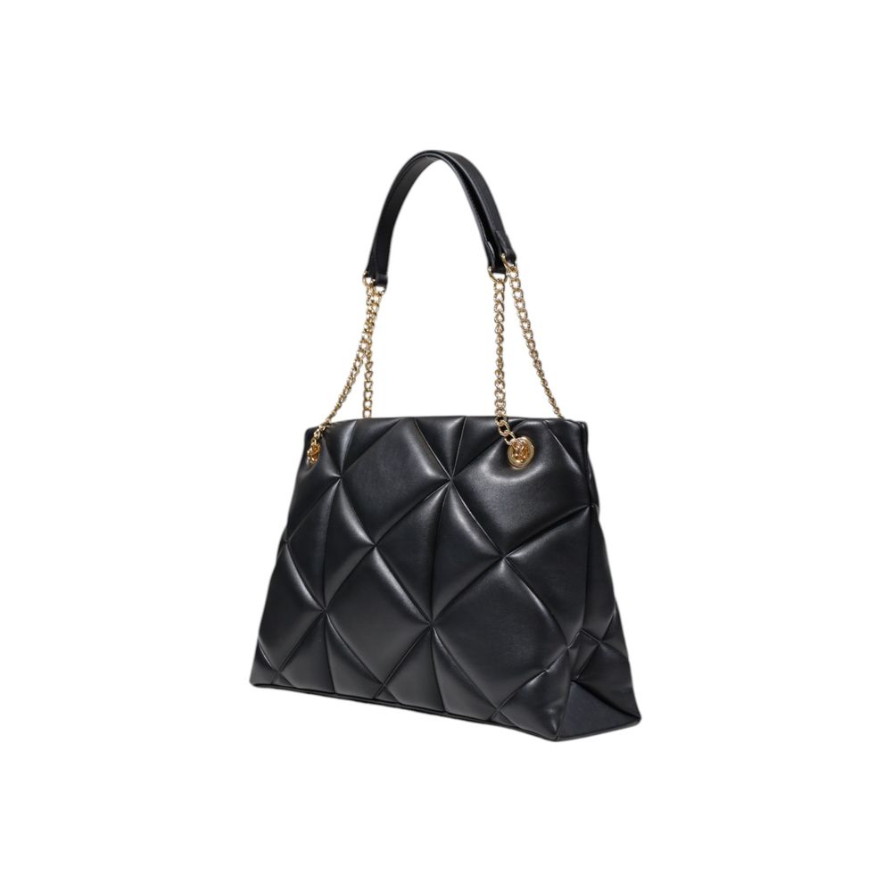 Discover the Love Moschino Black Polyethylene Handbag, a masterpiece of quilted elegance, designed for those who embody sophistication and style in every moment.