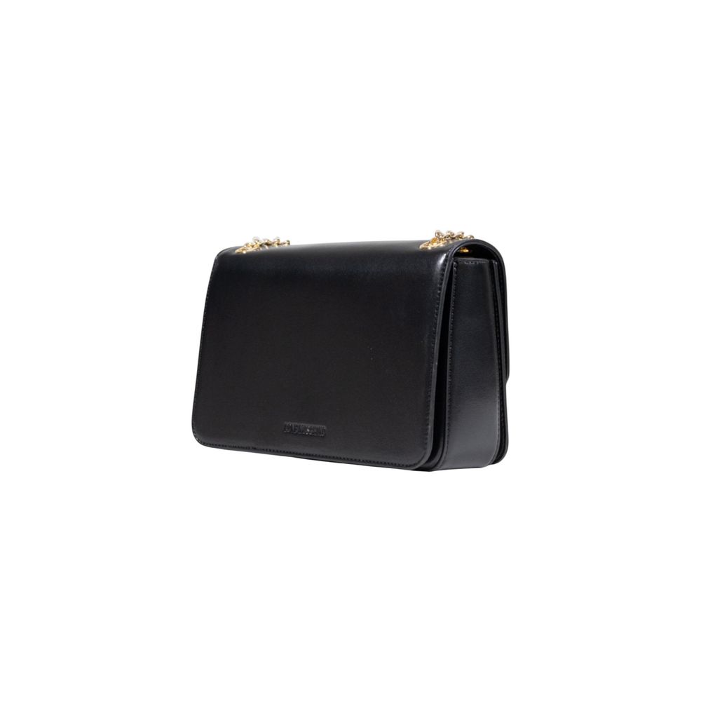 Indulge in the exquisite Love Moschino Black Polyethylene Handbag, a masterpiece of craftsmanship and elegance, perfect for elevating your sophisticated style.