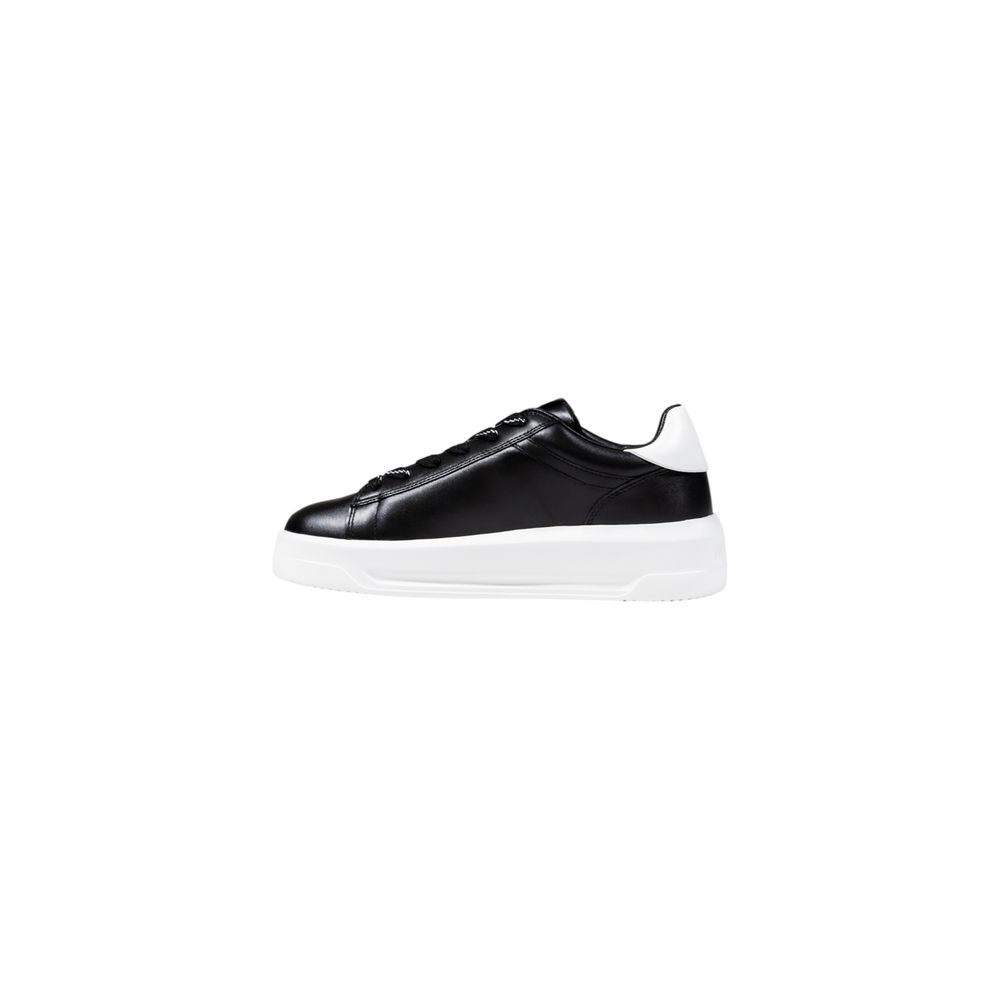 Step into luxury with Love Moschino's Black And White Synthetic Chunky Sneakers, where high-quality craftsmanship meets modern sophistication for the discerning individual.