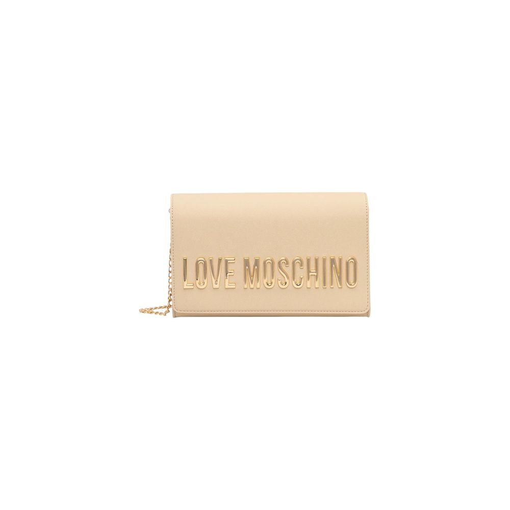 Discover the Love Moschino Beige Polyethylene Handbag, a masterpiece of refined elegance crafted from high-quality polyurethane, perfect for elevating your sophisticated style.