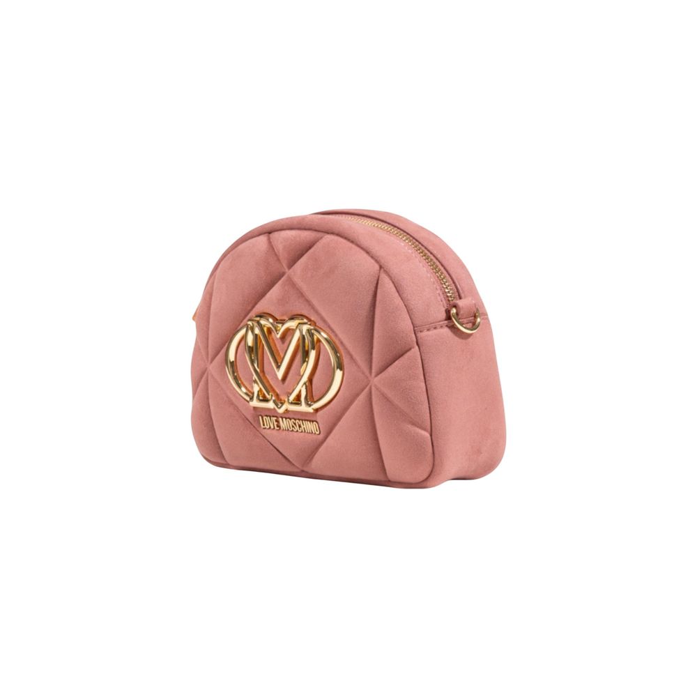 Elevate your style with the Love Moschino Pink Suede Leather Handbag from the FW25 collection, a luxurious blend of exquisite craftsmanship and modern elegance.
