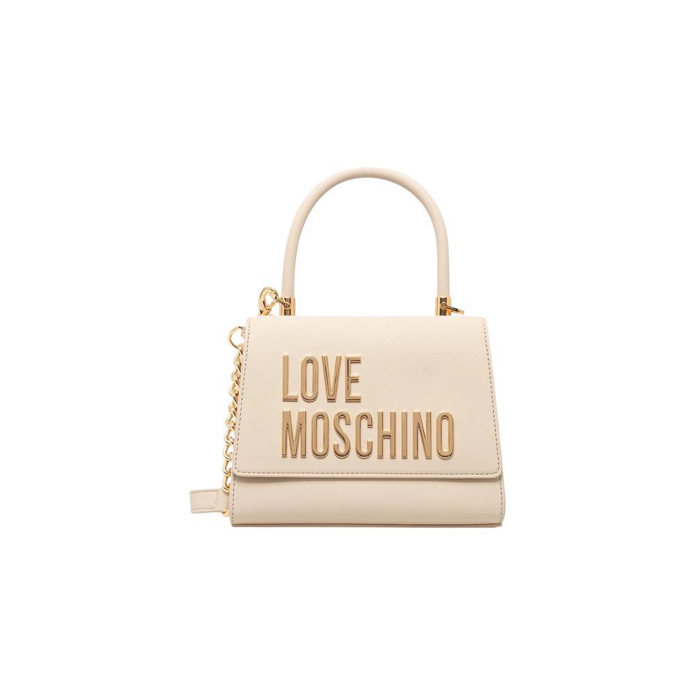 Elevate your style with the Love Moschino Beige Polyethylene Handbag, a masterpiece of luxury and sophistication, crafted from premium materials for the discerning individual.