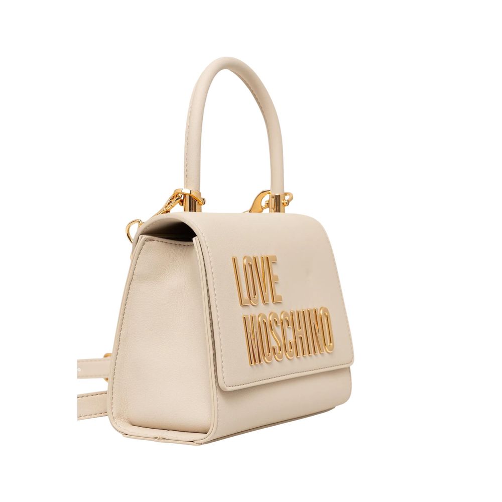 Elevate your style with the Love Moschino Beige Polyethylene Handbag, a masterpiece of luxury crafted from premium materials, perfect for any sophisticated occasion.