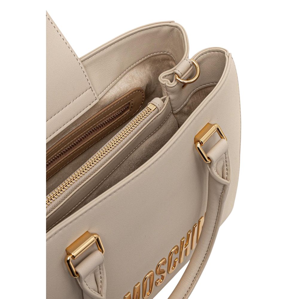 Experience the allure of the Love Moschino Beige Polyethylene Handbag, a masterpiece of exquisite craftsmanship and timeless elegance, perfect for the discerning individual.