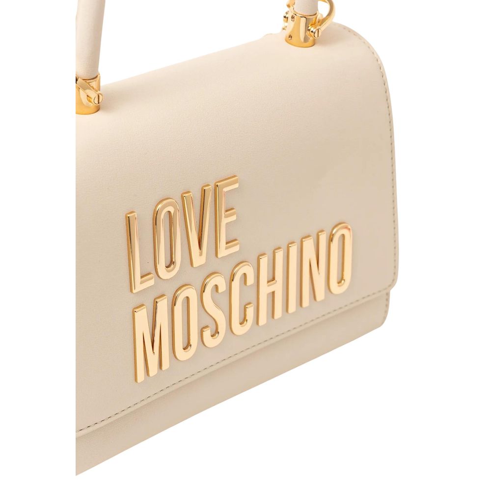 Elevate your elegance with the Love Moschino Beige Polyethylene Handbag, a masterpiece of refined craftsmanship and luxurious allure, perfect for any sophisticated occasion.