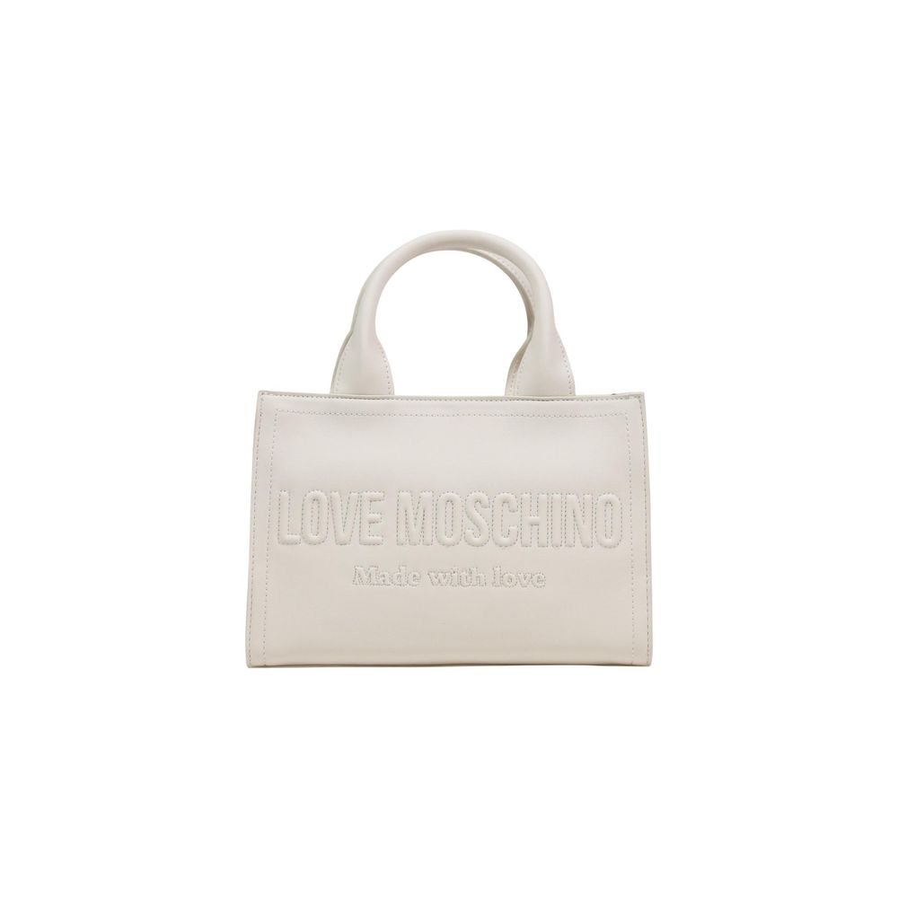 Elevate your elegance with the Love Moschino Beige Polyethylene Handbag, a masterpiece of refined craftsmanship and sustainable luxury, perfect for every sophisticated occasion.