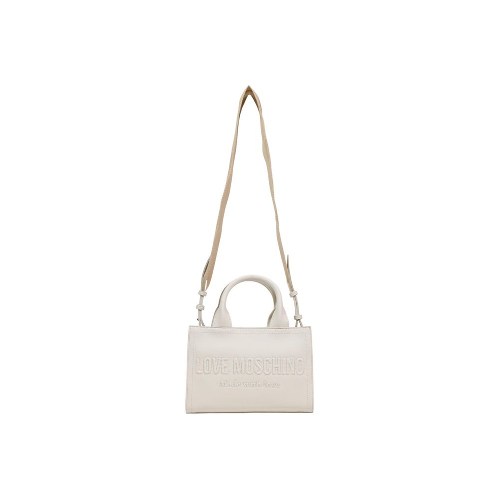 Elevate your elegance with the Love Moschino Beige Polyethylene Handbag, a masterpiece of refined craftsmanship and sustainable luxury, perfect for any sophisticated occasion.