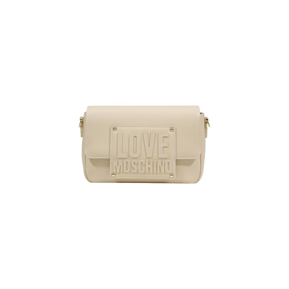 Indulge in the exquisite elegance of the Love Moschino Cream Polyethylene Handbag, a masterpiece of craftsmanship and luxurious design, perfect for every sophisticated occasion.