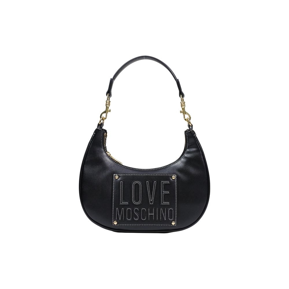 Discover the Love Moschino Black Polyethylene Handbag, a symbol of urban elegance crafted from high-quality polyurethane, perfect for elevating any sophisticated ensemble.