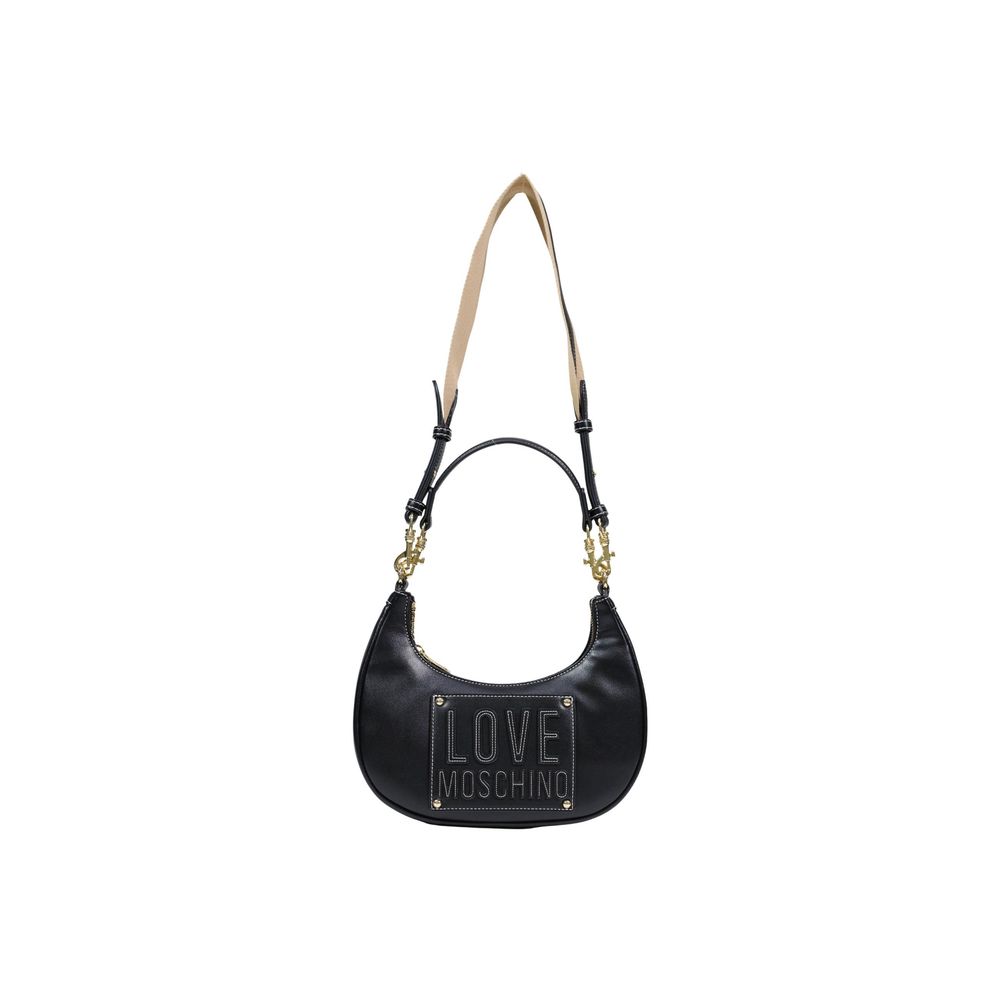 Discover the Love Moschino Black Polyethylene Handbag, a masterpiece of modern elegance crafted from high-quality materials, perfect for elevating any ensemble with timeless luxury.