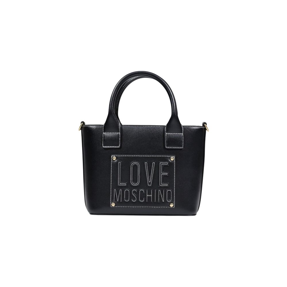Indulge in the exquisite Love Moschino Black Polyethylene Handbag, a symbol of luxury and sophistication, crafted for those who embody elegance and allure.