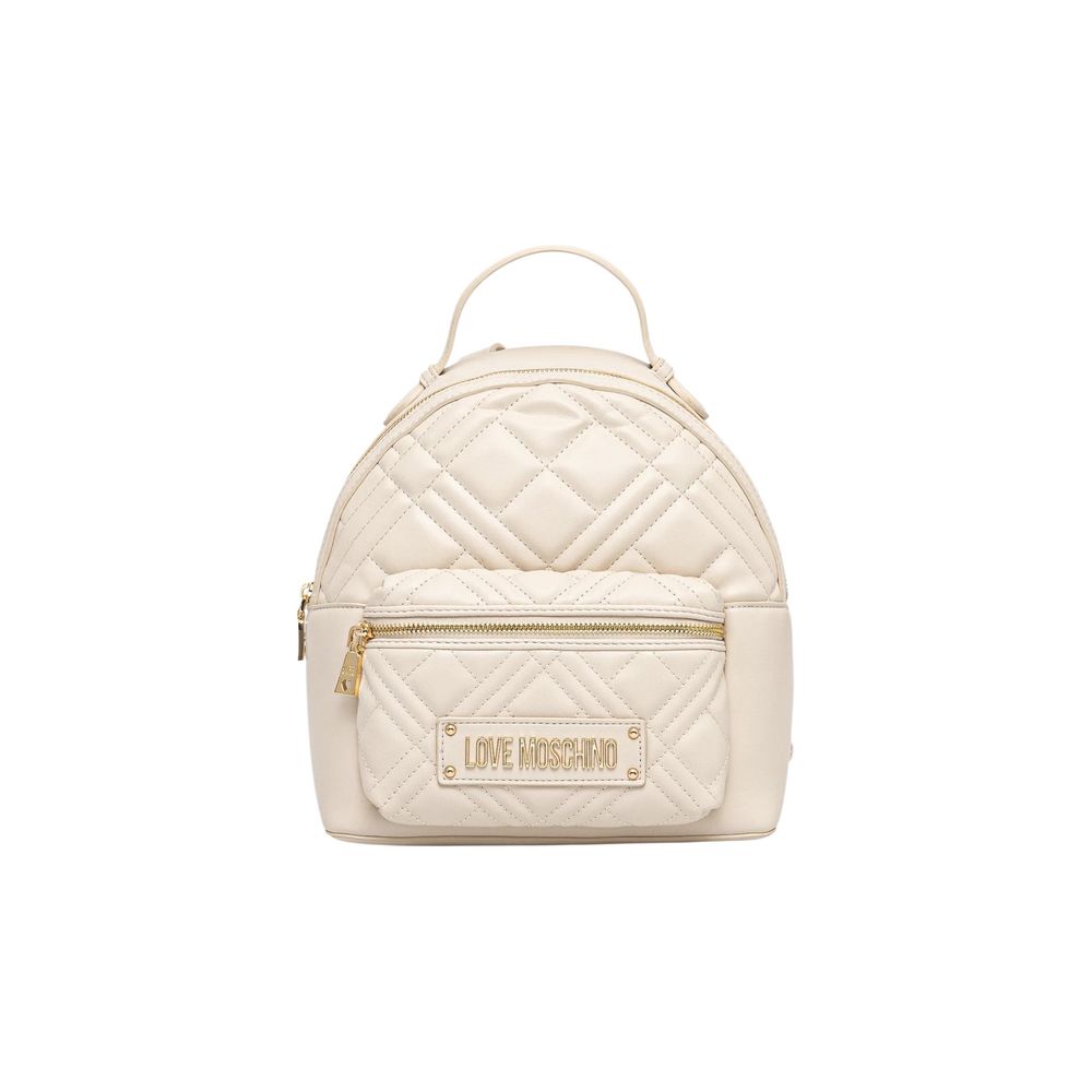 Discover the Love Moschino Beige Polyethylene Backpack, a masterpiece of exquisite craftsmanship and modern elegance, perfect for elevating your sophisticated style.