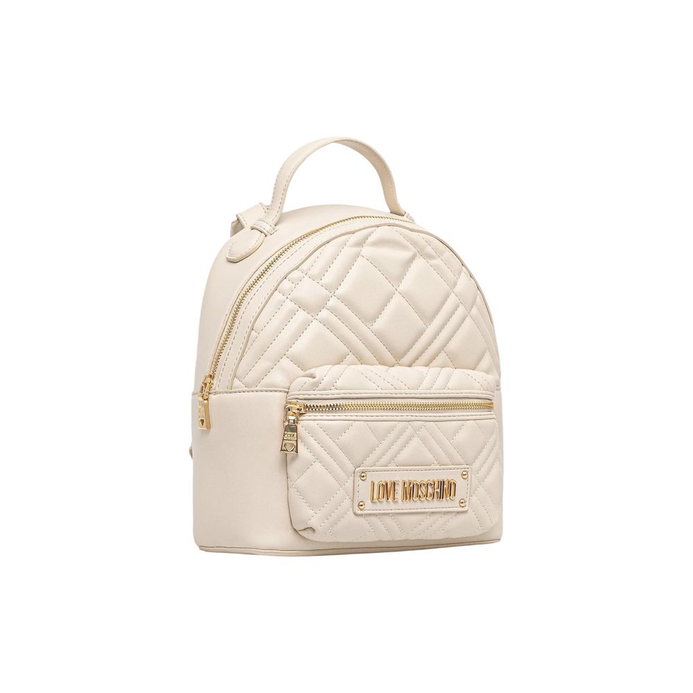 Elevate your style with the Love Moschino Beige Polyethylene Backpack, a masterpiece of luxurious craftsmanship and timeless elegance, perfect for any sophisticated ensemble.