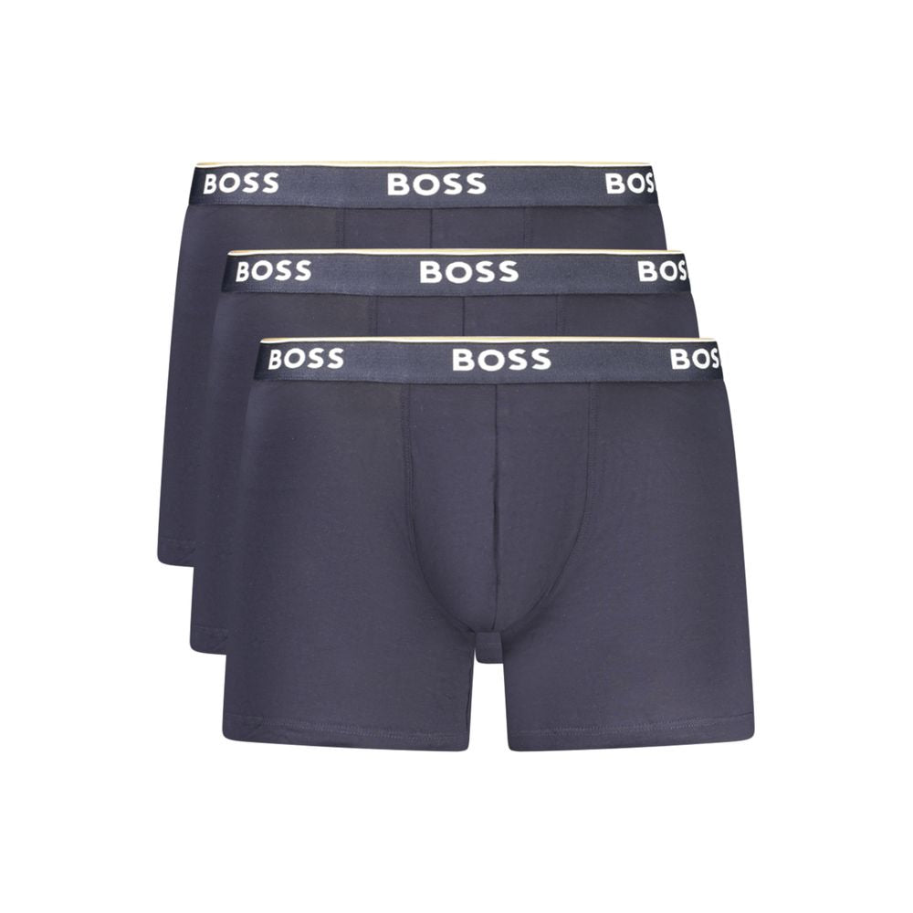 Hugo Boss Blue Cotton Boxer Shorts - Luxury Designer Comfort