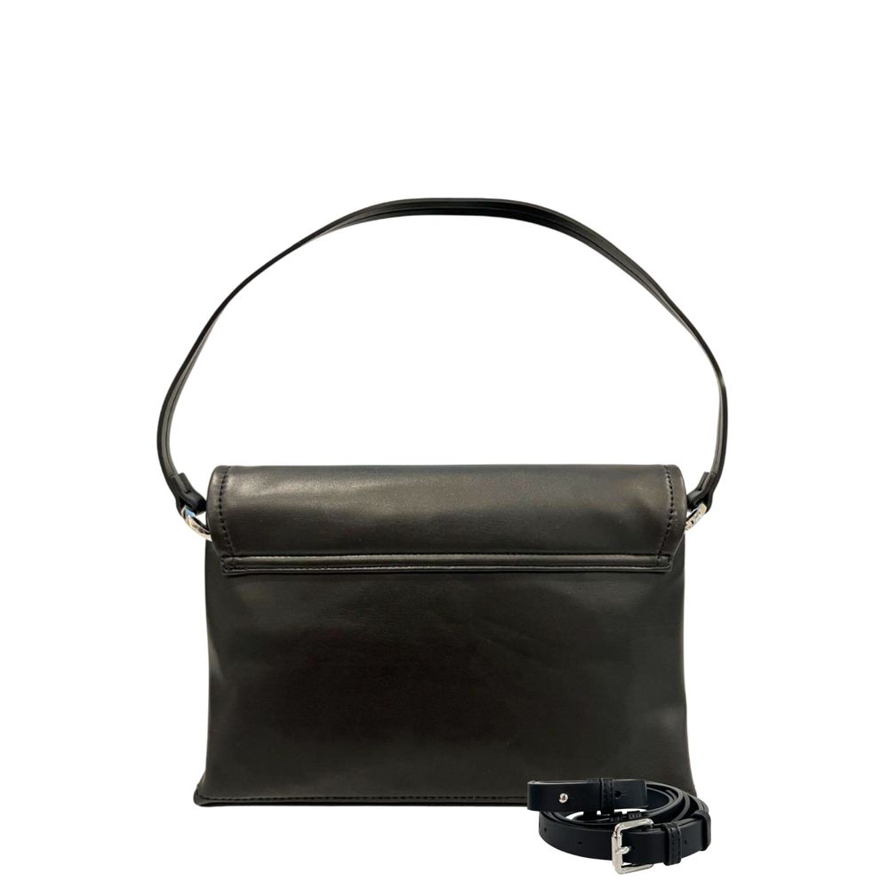 Twinset Black PU Women Shoulder Bag – Artisanal Luxury Accessory