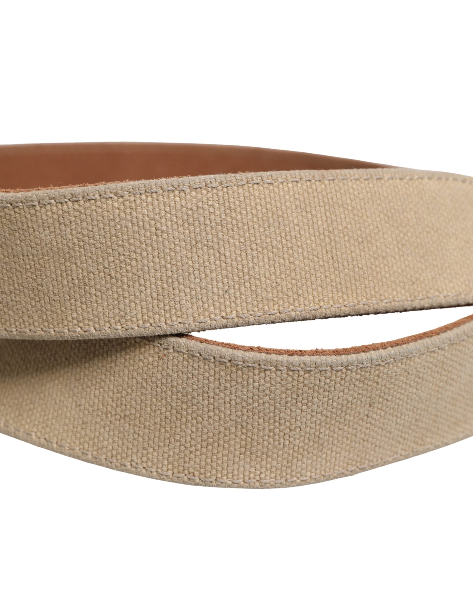 GF Ferre Beige Canvas Belt – Artisanal Luxury Accessory