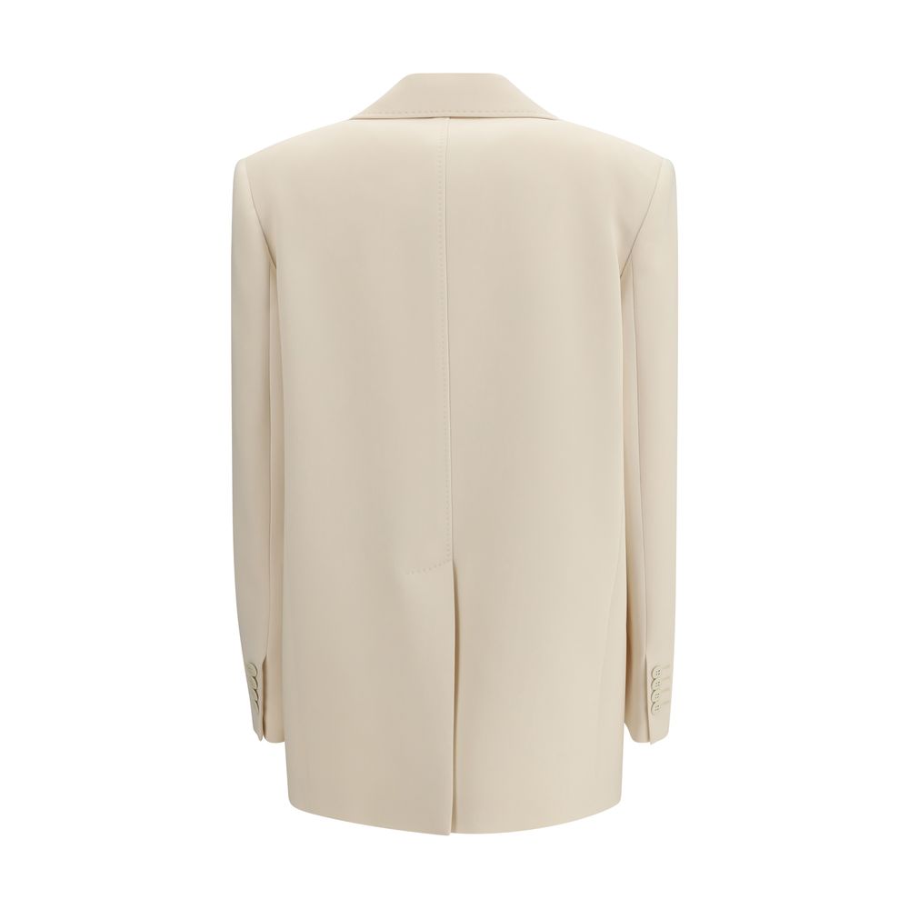 Elevate your wardrobe with the Max Mara Beige Triacetate Blazer, a masterpiece of refined craftsmanship and luxurious materials, perfect for the discerning individual.