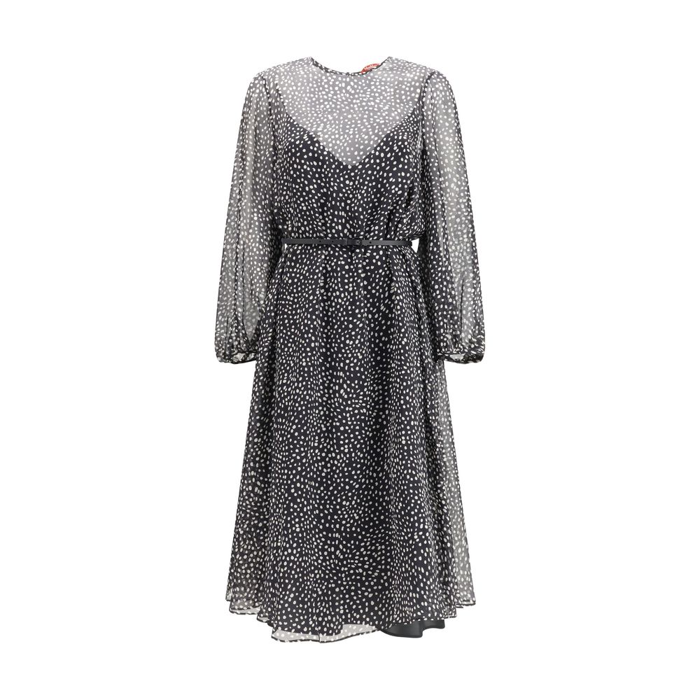 Experience the allure of the Max Mara Black Silk Casual Dress, a timeless piece crafted from luxurious silk, perfect for elevating any sophisticated occasion.