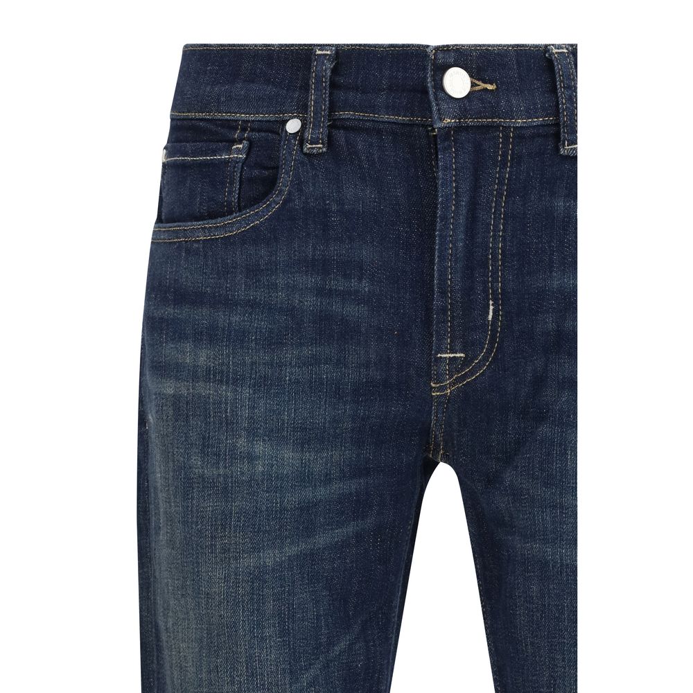 7For All Mankind Black Cotton Flared Jeans – Luxurious Modern Fit