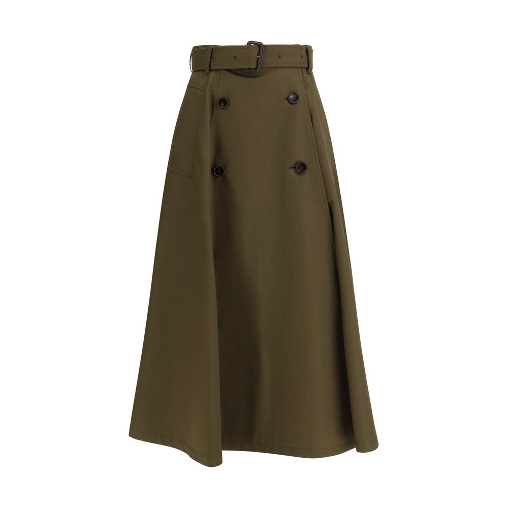 Burberry Bicolor Cotton Midi Skirt – Artisanal Luxury Elegance