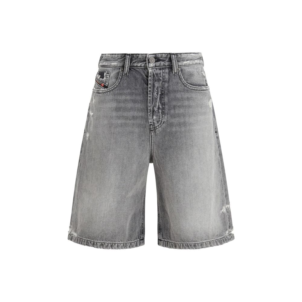 Diesel Gray Cotton Bermuda Shorts - Luxury Designer Couture