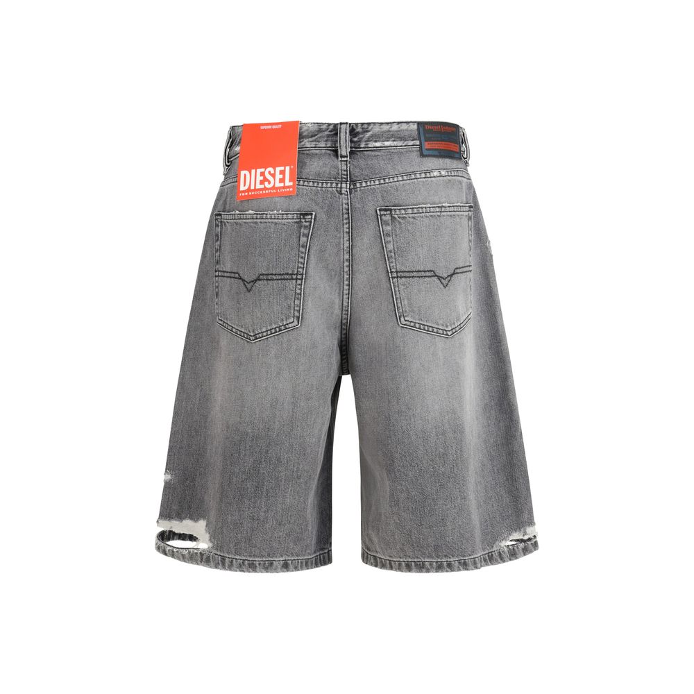 Diesel Gray Cotton Bermuda Shorts – Designer Urban Luxury