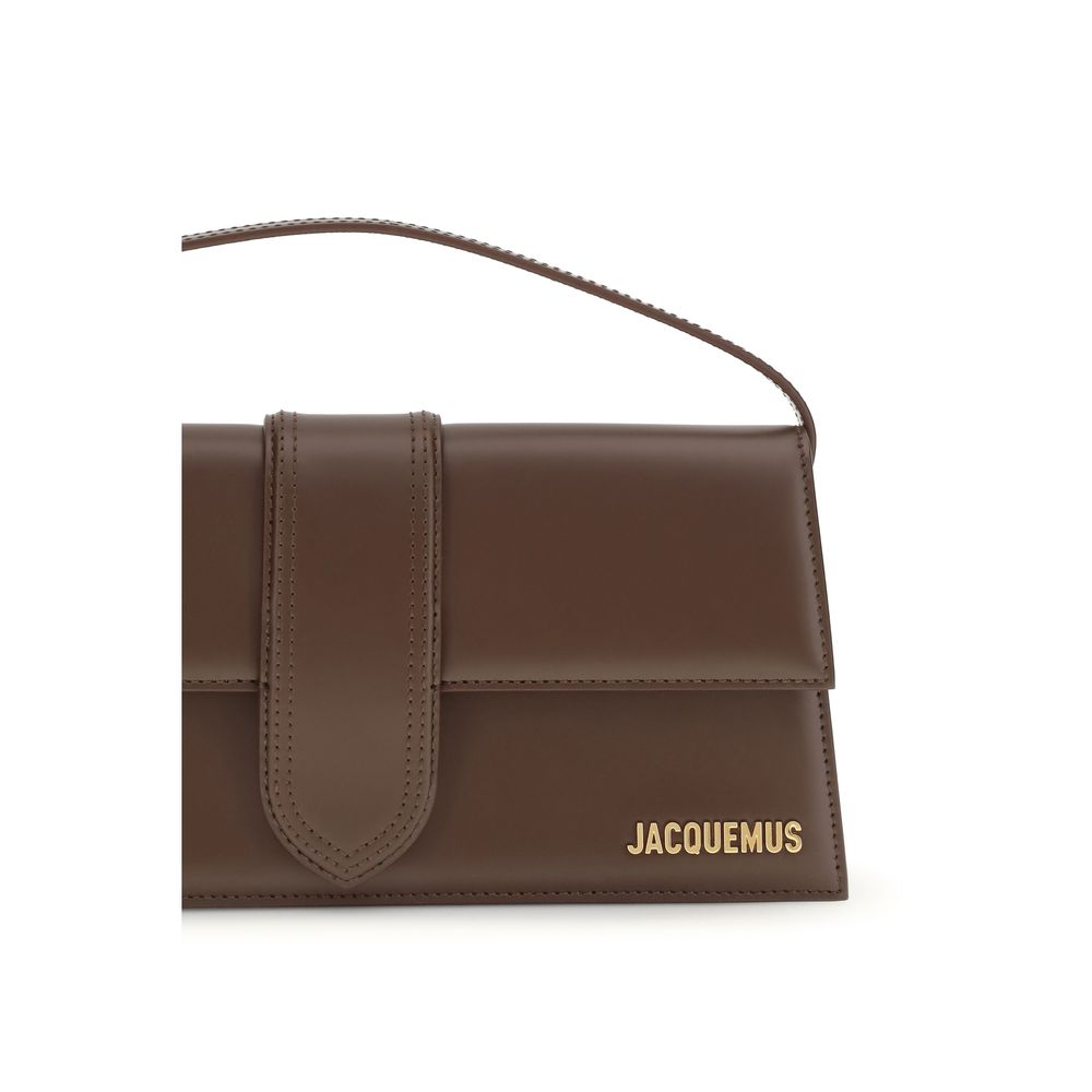 Discover the Jacquemus Brown Calf Leather Bos Taurus Shoulder Bag, a luxurious blend of exquisite glacé leather and refined craftsmanship, perfect for the modern connoisseur.
