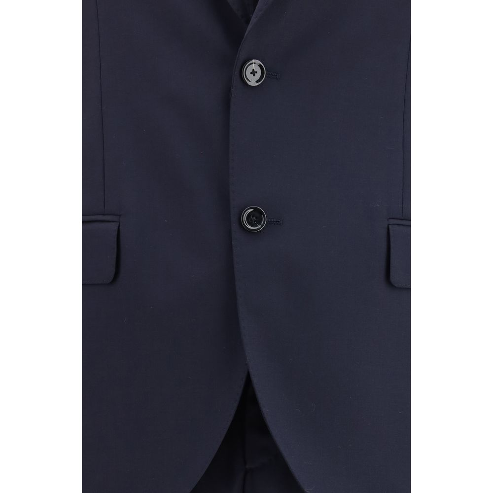Elevate your presence with the Lardini Blue Fleece Wool Two-Piece Suit, a masterpiece of fine virgin wool that embodies timeless elegance and sophisticated allure.