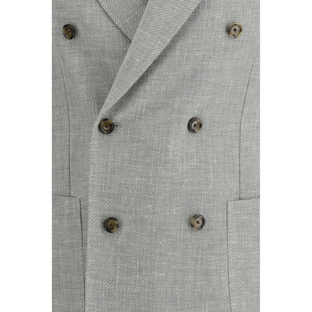 Elevate your wardrobe with the Lardini Bicolor Wool Blazer, a masterpiece of artisanal tailoring blending luxury wool and linen for timeless sophistication.