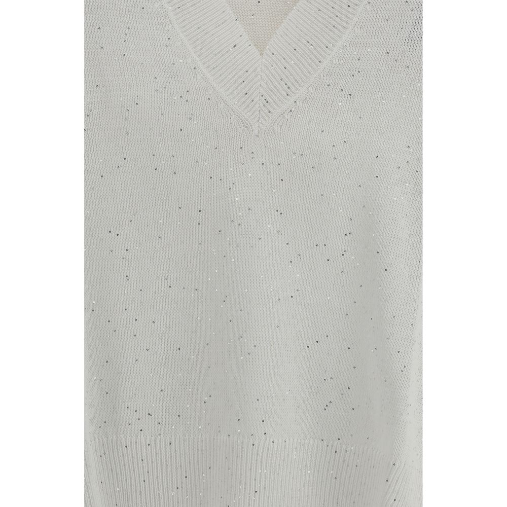 Brunello Cucinelli White Linen Sweatshirt – Artisanal Luxury