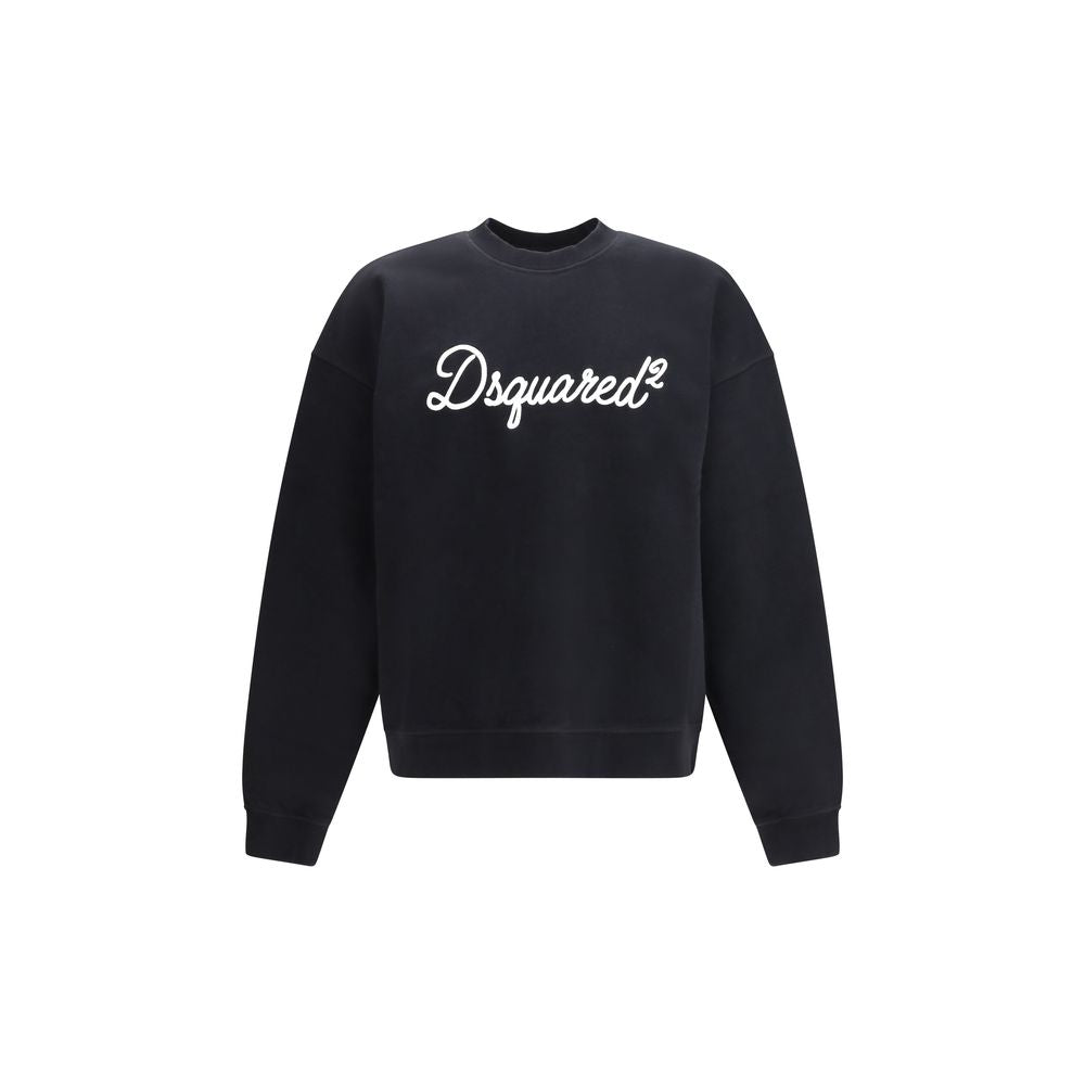 Elevate your wardrobe with the Dsquared² Black Cotton Sweatshirt, a luxurious blend of comfort and style crafted from 100% cotton, perfect for the modern connoisseur.
