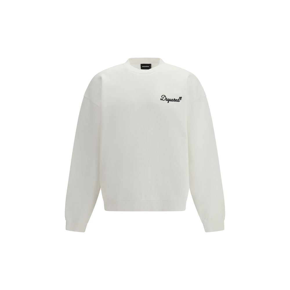 Elevate your wardrobe with the Dsquared² White Cotton Sweatshirt from the SS26 collection, a luxurious blend of comfort and style, perfect for the modern connoisseur.